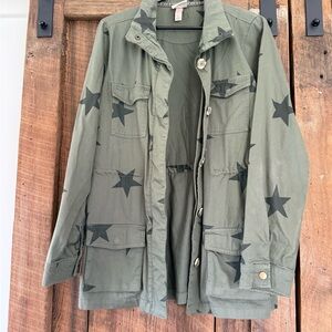 Knox Rose Olive Jacket with Black Star Design